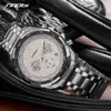 Sinobi Luxury Business Luminous Clock Zegarek Ze Stali Nierdzewnej Chronograf Zegarek Kwarcowy Mężczyźni Relogio Masculino Dropshipping Q0524