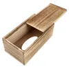 Pudełka na tkanki serwetki 1PC proste pudełko domowe drewno trwałe drewniane drewniane drewniane