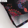 Zevity Women Vintage Paisley Print Casual Smock Blouse Female Retro Cashew Nuts Breasted Shirts Chic Blusas Tops LS7680 210603