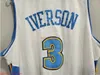 Özel Dikişli Nadir Allen Iverson 3 Swingman Jersey Mens Gerileme Basketbol Formaları Ucuz Erkek Kadın Gençlik