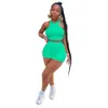 Summer Women Tracksuits Sleeveless Vest + Shorts Solid Color 2 Piece Jogger Sets Yoga Outfits Gym Clothes Plus Size Sportwear