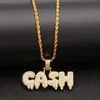 Cash Letter Pendant Necklace Mens Hip Hop Jewelry High Quality Gold Silver Rapper Fashion Necklaces