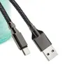 3A 1m / 3FT Micro USB-typ-C-kablar Zinc Alloy Flätad MicroUSB Laddarkabel för Huawei Xiaomi LG Andriod Mobiltelefon