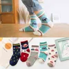 5 Pairs/lot 1 to 10 Years Spring Autumn Cute Rabbit Socks On Girls Fashion Car Pattern Socks For Boys Soft Children's Socks 211028