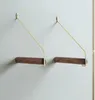 Nordic Brass Cloth Hanger Rack Wall Hanging Hook Collection Shop Decoration Wood Hanging Organisers Badrum Handduk 210318
