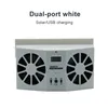 Ventilateur d'échappement de voiture solaire/USB double charge outil de refroidissement de véhicule Circulation d'air automatique ventilateurs d'échappement de fumée