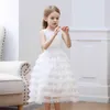 Robe de fille de fleur enfants es pour filles paillettes gâteau robe de bal fête de mariage princesse enfants vêtements E7162 210610