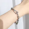 Bracelet en acier inoxydable coeur U forme T bracelet avec cristal pour femmes mode véritable bijoux or rose argent or amour bracelet avec boîte