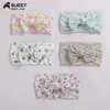 2021 Print Blommor Baby Bows Nylon Head Bands For Girls Turban Spädbarn Headwrap Elastic Hair Bands Soft Baby Tillbehör Nyfödda gåvor