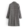 Blsqr lã mistura inverno tweed casaco mulheres manga longa elegante feminino outwear blazers outono streetwear 210430