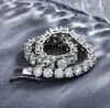 Solid 925 Sterling Silver Men's Ladies Tennis Bracelet 6 5-8 3mm 4mm 5mm Iced Hip Hop Moissanite One Row Bracelets216N