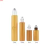 5ml Portable Mini Refillable Perfume Bottle 5ccFrost Roller Glass Bottles Essential Oil Roll-On with bambo lidgoods