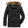 Men's Casual Jacket Male Fashion Winter Parkas Fur Trench Thick Overcoat Windproof Heated Jackets Cotton Warm Coats Men 211214