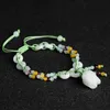 Yu YiXuan Natural jade roses braided bracelet genuine A goods emerald retractable bracelet female simple jewelry CX2006233925600