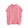 Mulheres Primavera Crochet Tricô Sweater Casual Femme Manga Curta Pulôver High Street Lady Tops SW890 210430