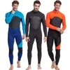 Herrens fulla kropp Wetsuit, 3mm män Neopren Långärmad Dykdräkt - Perfekt för simning / dykning / Snorkling / Surfing Orange