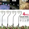 4pcs Solar Diamond Shape Lawn Lamp Outdoor Garden LED Waterproof Decorative Christmas Decorations Lights - Warm White