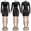 Günlük Elbiseler Rhinestone Sheer Bodycon Elbise Artı Boyutu Kadın Giyim Seksi Doğum Günü Partisi Günü Güz Kıyafetleri Gece Kulübü Mini
