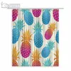 Rideaux de douche Nyaa Collection d'ananas mignon Dessin animé Doodle Tissu en polyester imperméable Salle de bain pour la décoration intérieure