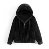 ladies black fur coat