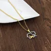 Pingente colares versão coreana moda bonito de dois cor pequeno elefante colar personalidade contratada liga animal suéter chain accessorie