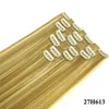 60cm 24inches Clip/Tape in Synthetic Hair Extensions Weft 140g Simulation Human Hairs Bundles FL021