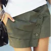 Kvinnor Shorts Vår sommar höst kvinnlig mitten av Europa stil Casual Green Kjolar plus storlek 26 - 36 S447 210714