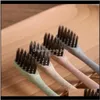 Bl￩ paille bambou charbon de bois doux assist￩ adulte portable nettoyage oral et soins brosse ￠ dents explosive kwwnz
