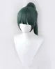 Maki Zenin Cosplay Jujutsu Kaisen 60cm Christmas Dark Green Wig Anime Halloween Peruki z okularami Y0913