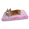 Kennels Pens Long Plush Dog Bed Cojín para mascotas Manta rectangular Soft Fleece Cat Puppy Chihuahua Sofá Mat Pad para pequeños perros grandes 222o