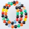 WOJIAER Natural Stone Multicolor Agate Round Ball Spacer Loose Beads 4 6 8 10 12mm For Jewelry Making Fit DIY Bracelet BY918