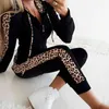 2st Set Women Sport Tracksuit Zipper Hoodies Sweatshirt Byxor Set Jogger Sport Wear Ladies Casual Sweat Höst Streetwear Suit 210709