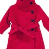 Moda Baby Girl Woolen Płaszcz Przechowywać Ciepła Jesień Zima Z Długim Rękawem Stojak Kołnierz Infant Toddler Dziecko Ubrania Dziecko 2-10Y H0909