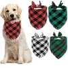 5 Kleur Groothandel Plaid Honden Bandana Dog Apparel Katoen Kerst Klassieke Driehoek Sjaal Kwastels Stijl Vakantie voor Doggy Cats Puppy Mooie huisdieren Sjaals A139