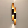 Nowoczesna lampa ścienna LED górna i dolna aluminiowa rurka 2 światła Czarne złote nordyckie dekoracja salonu Ściana światła łazienka miR5717534