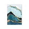 ウォールステッカー自己接着性壁紙抽象的な山の鳥青の風景ポスターアートプリント画像リビングルーム家の装飾