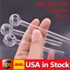 US IN STOCK 4inch Pyrex Glass Oil Burner Pipe Tsmoking water bubber pipe obcco Dry Herb Water Hand Pipes Smoking Accessories tool