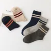 Chaussettes pour hommes 5 paires de mode automne hiver hommes chaussette chaussette à rayures brassards coton couleurs de sport en option