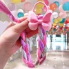 Colorful Cartoon Rainbow Snowflake Butterfly Bow Knot Hairpiece Braid Headband Ponytail Holder Rubber Bands Clip rings Kids Children Fashion Hair Accessories