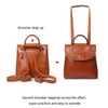 Dienqi Echtes Leder Frauen Rucksäcke Schulter Tasche 2019 Luxus Weibliche Rucksack Schul Braun Vintage Laies Rucksack für Mädchen Q0528