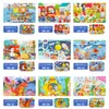 Todo 60 peças de madeira quebra-cabeça cérebro para crianças dos desenhos animados animal veículo madeira jigsaw brinquedo educativo do bebê crianças presente natal7871858