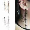 Overdreven Crosslip Earring Manchet Eendelig Piercing Kwastje Hanger Clip-on Ear Sieraden Punk Oorbellen voor meisjes Dames 1 stuk