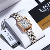 LIGE marque SUNKTA femmes montres mode carré dames montre à Quartz Bracelet ensemble cadran Simple or Rose luxe 220124