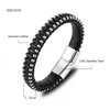 Charm Bracelets Men's Leather Woven Bracelet Personality Stainless Steel Ball Jewelry