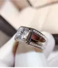 MDINA 2 s bague moissanite étincelante pour homme véritable argent 925 taille 8 * 8 mm bijou cadeau d'anniversaire brillant mieux que le diamant fort