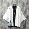 Etniska kläder samurai cardigan fjäril kimono man japansk stil mode herrskjortor tre kvart ärm landskapstryck haori 2022