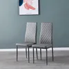 US-amerikanische Stock-Küchen-Möbel hellgrau moderner minimalistischer Esszimmerstuhl feuerfester Leder gespritzt Metallrohr Diamant Gitter Muster Restaurant Set von A22