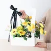 Presentförpackning 5pcfoldning Kraft Paper Bouquet Basket Florist Fresh Flower Packaging Box Wedding Birthday Valentine's Day Wrapping Supplies