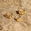Bröllopsringar Vintage Kvinnor snidade Petal Circle Flower Geometric Knuckle Gold Ring Set överdrivna festsmycken Tillbehör