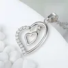Мода алмазное сердце ожерелье двойные сердца кулон ожерелья цепь женские дети ювелирные изделия взаимодействие ср. Подарок будет и песчаный